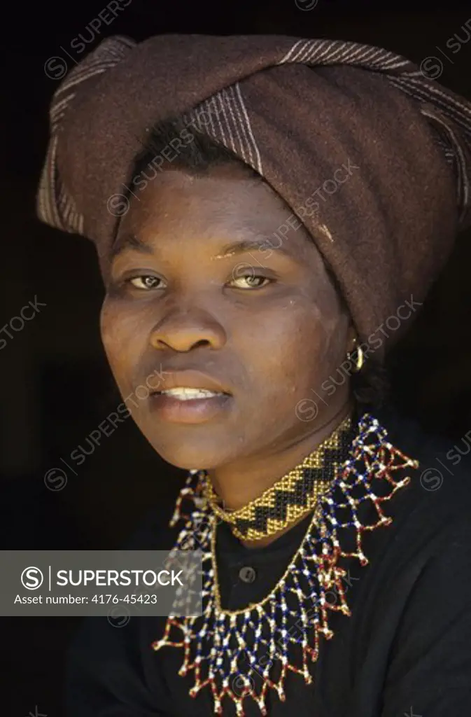 Xhosa woman. Portrait. Lesedi Cultural Village. Johannesburg. South Africa.