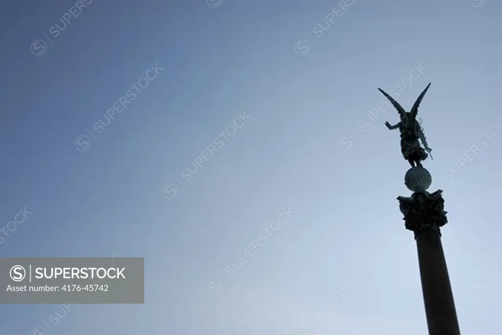 Victoria, the goddess of victory, along Langelinie (The Huitfeldt Monument), Copenhagen, Denmark.