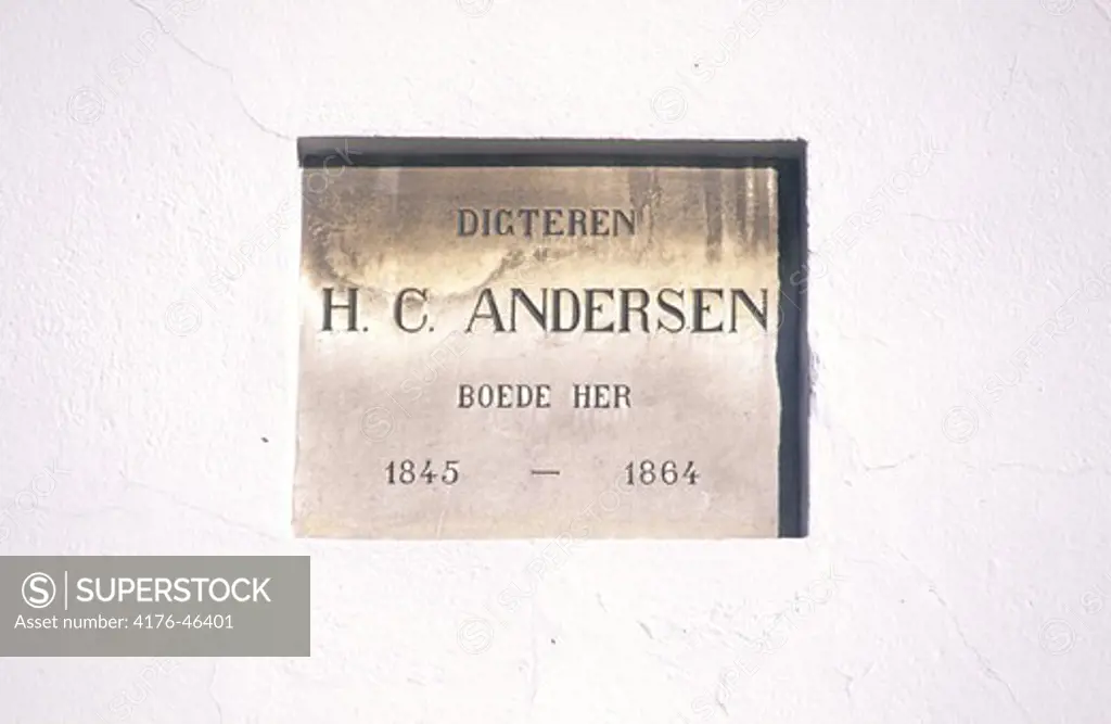 memorysign of a famous writer, H C Andersen