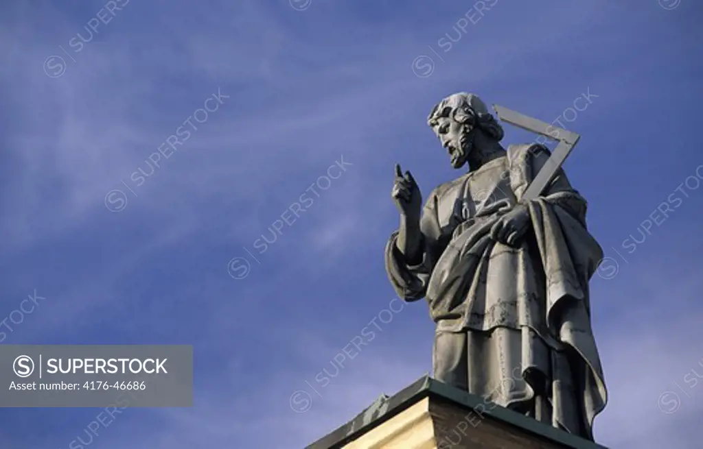 Low angle view of a statue in Petersplatsen, Italy, Europe