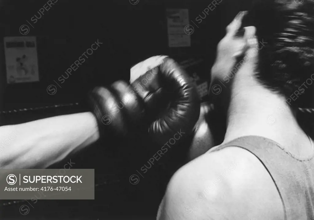 Boxer taking a punch to the face