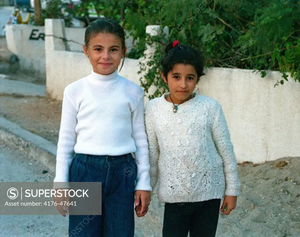 Two young girls. Cesme. Turkey.