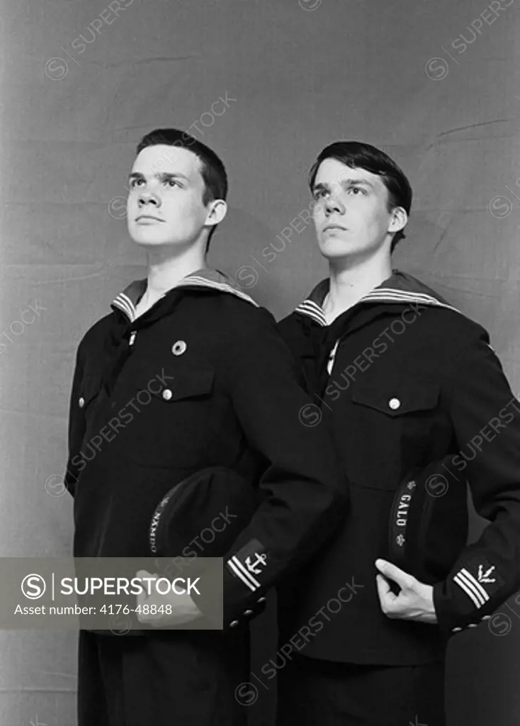 Two oldtimedressed sailors. Stockholm.