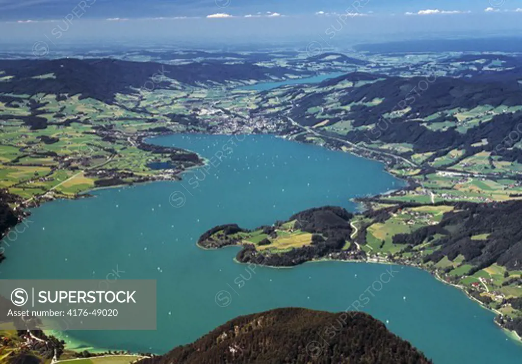 Moon lake, Austria, Aerial view