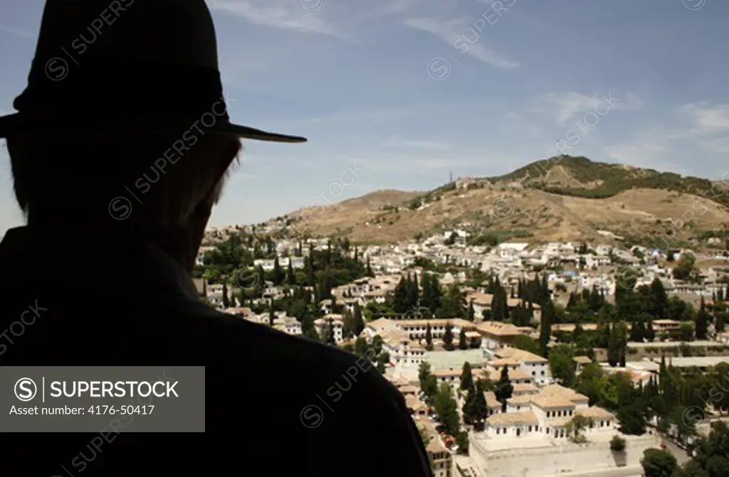View from Alhambra with Granada in Spain