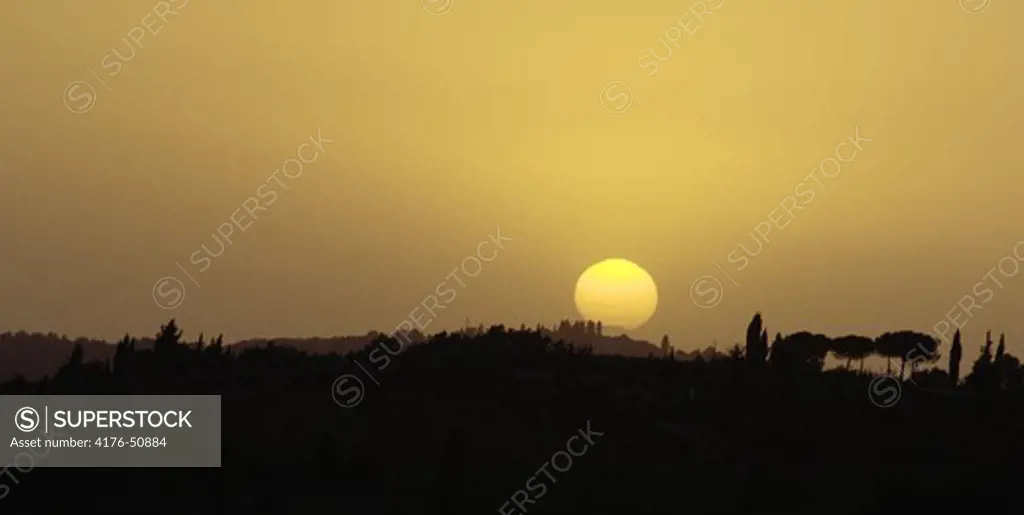 Sunset, Chianti, Toscany, Italy, 2007