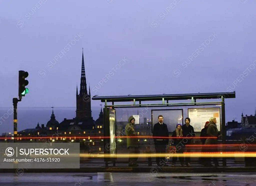 People waiting for the bus, Stockholm, Sweden, 2007