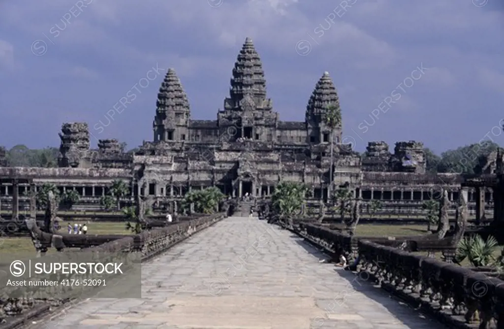 Templet Angkor Wat i Angkor, tempelområdet. Kambodja, december 1999.