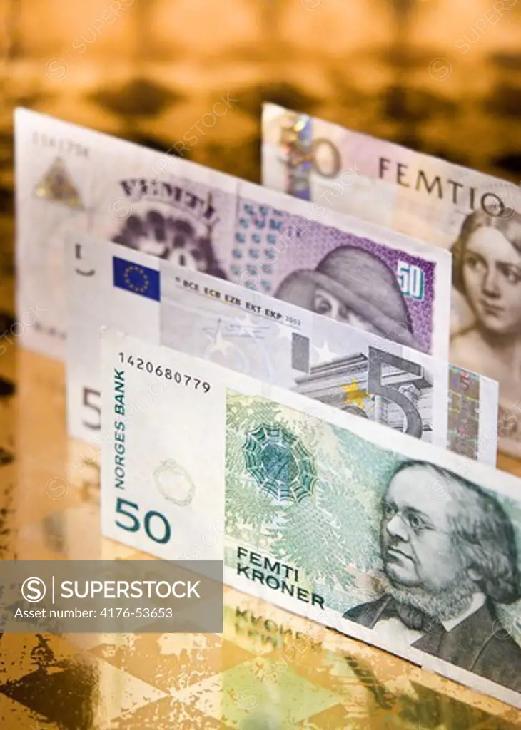 Mixed Scandinavian currency