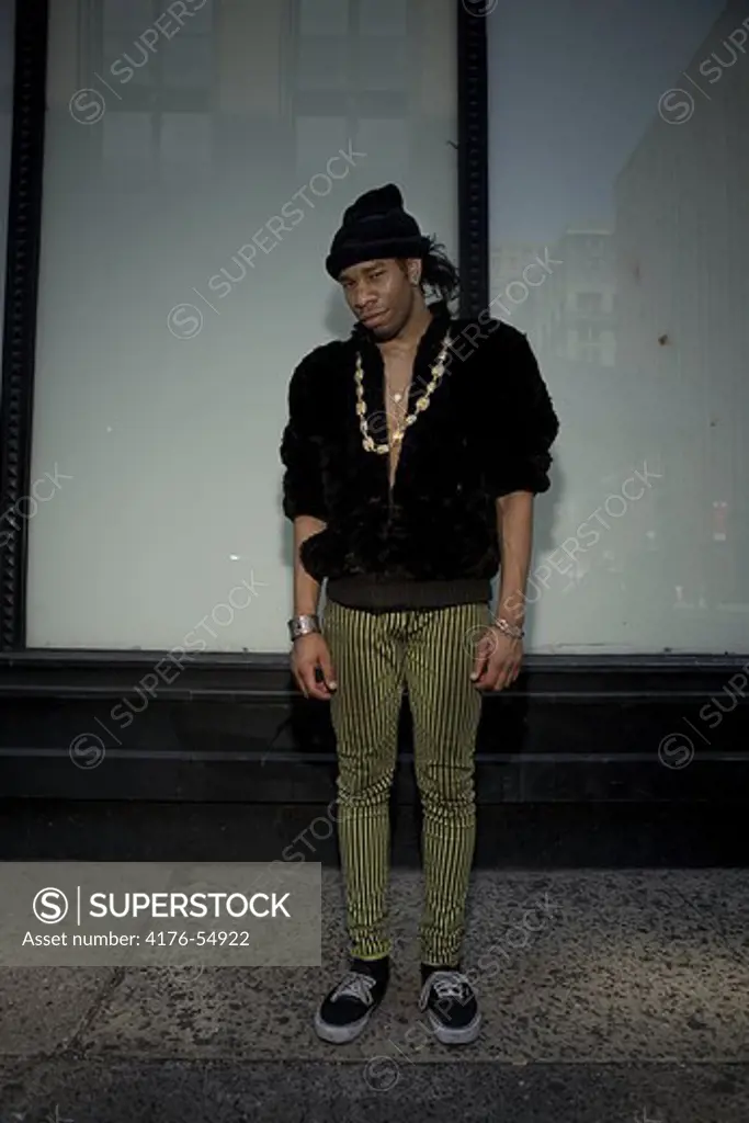 Street portrait of a young man in New York