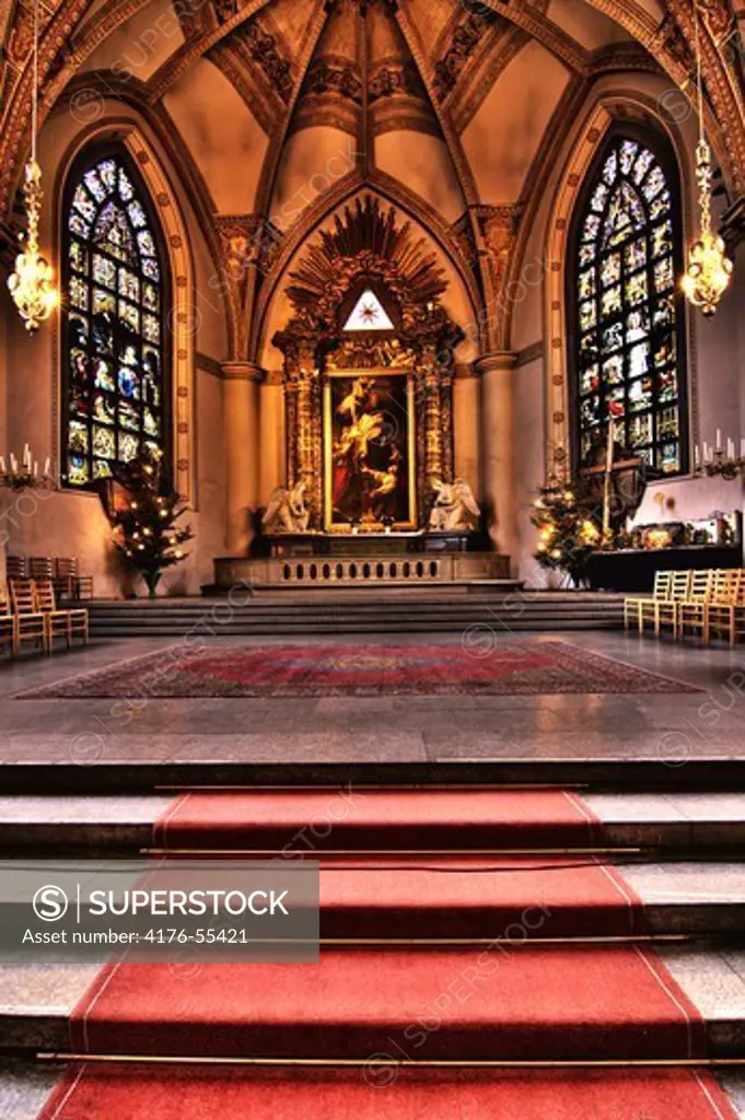 HDR image inside an old church, Stockholm, Sweden.
