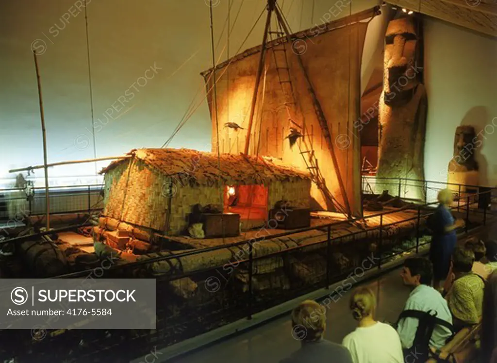 The Kon Tiki balsa wood ship in Kon Tiki Museum in Oslo Norway