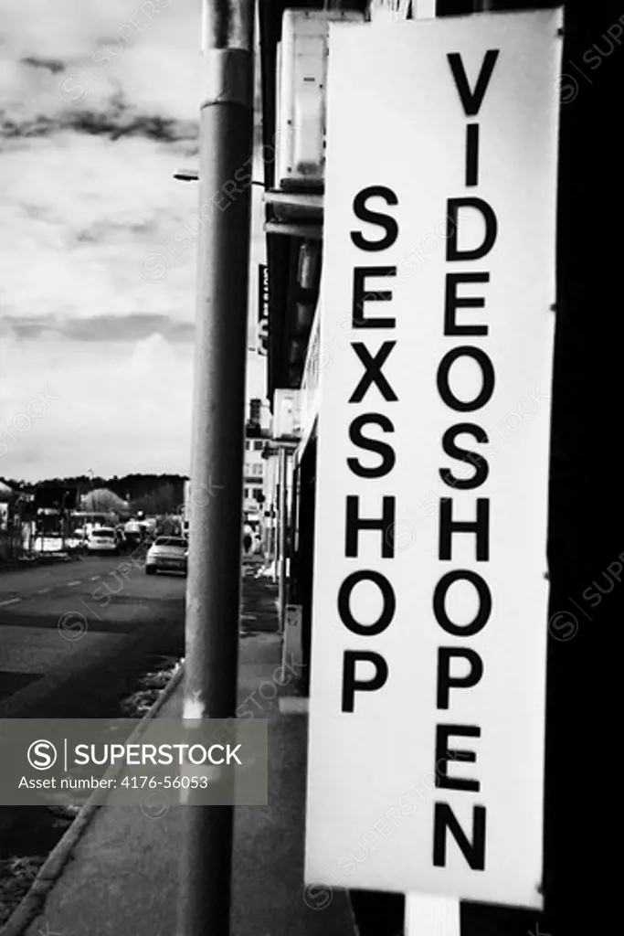 Sign outside a ""sexshop"", Gothenburg (Göteborg), Sw