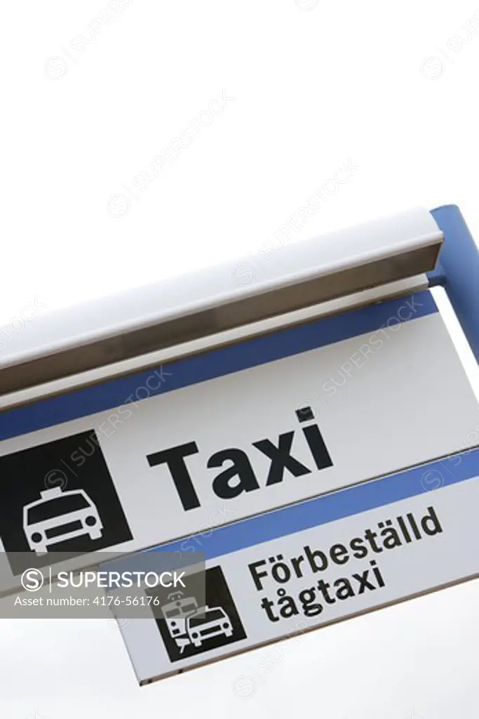 Taxi sign, Sweden