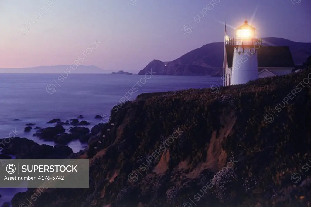 Point Montara Lightouse at dawn south of San Francisco