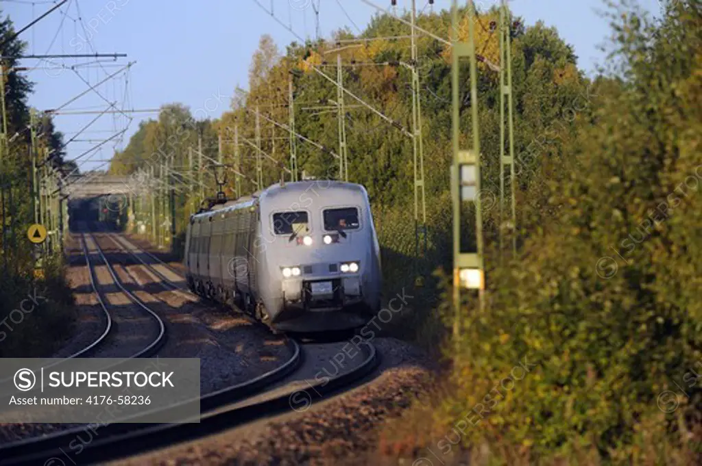 A train on the move, Sweden