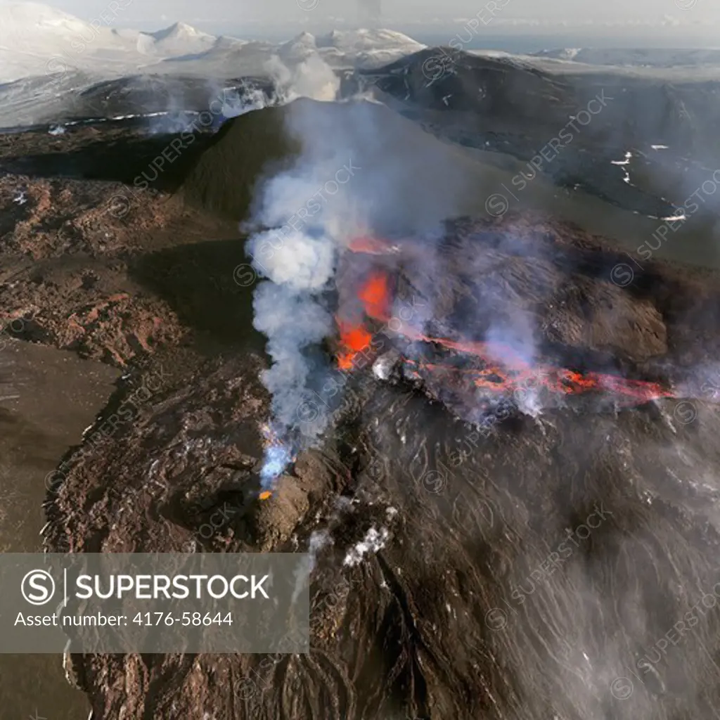 Volcanic Eruption in glacier Eyjafjallajokull and Fimmvorduhals, Iceland