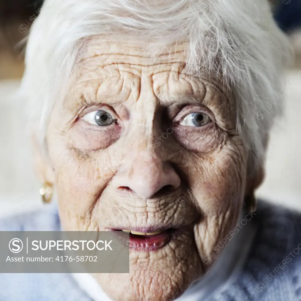 Close-up of an old woman
