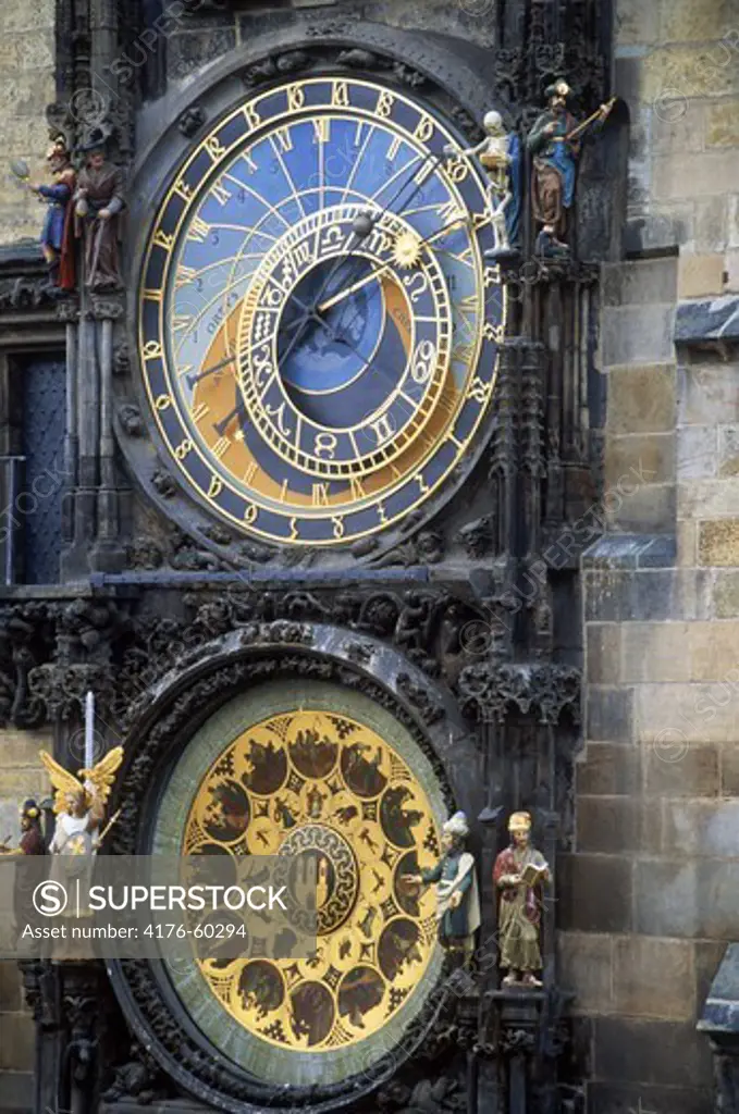 Astronomical clock on Old Town Hall in Prague