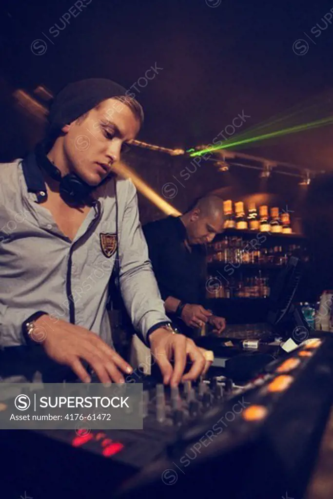 DJ at nightclub, Gothenburg, Sweden