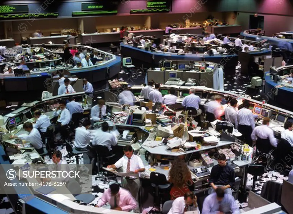 Stock exchange trading floor in Los Angeles