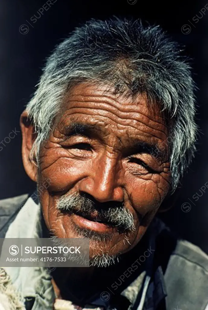 73 tear old Gurung or Gurka soldier in Nepal