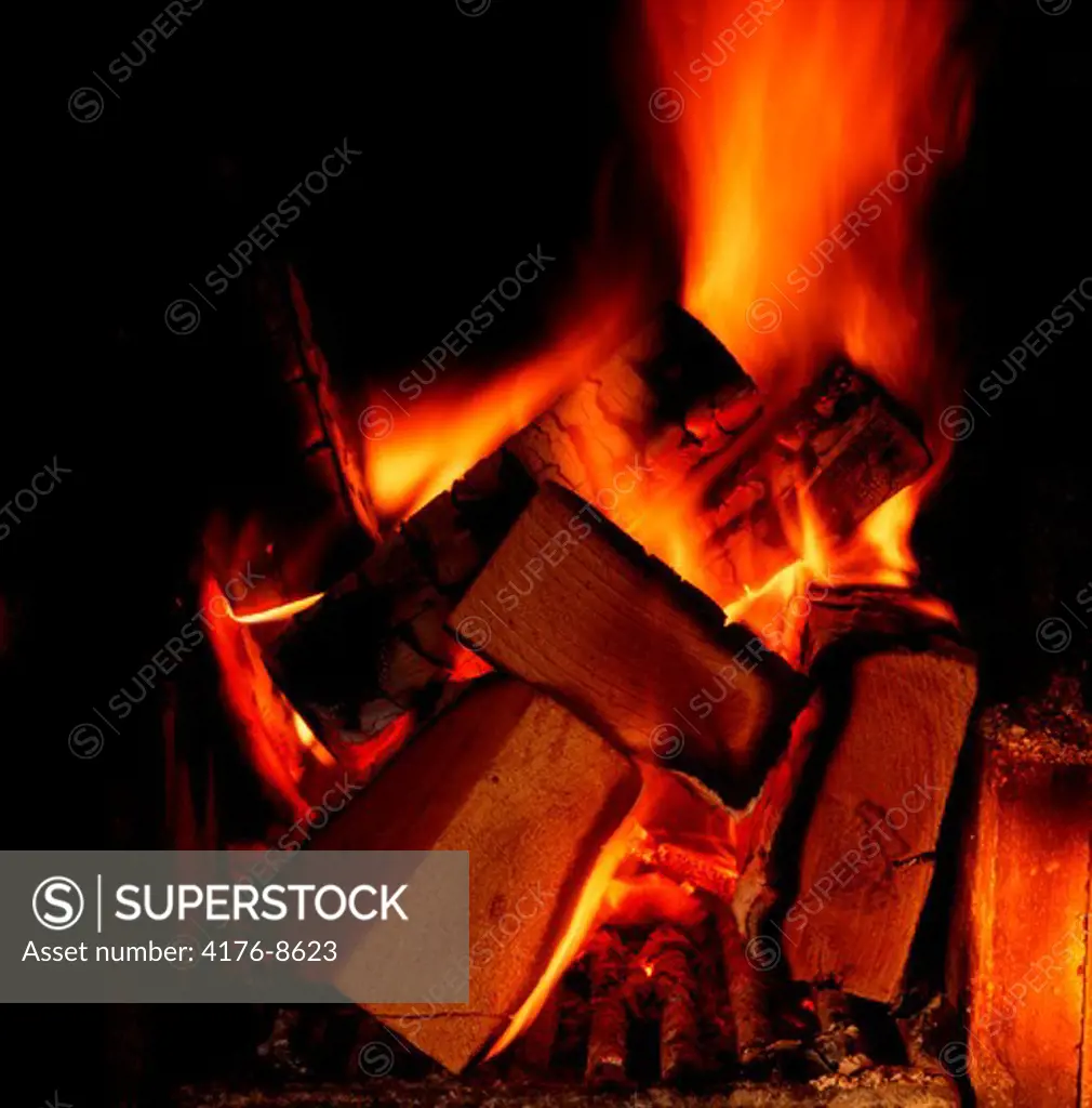 Close-up of a bonfire