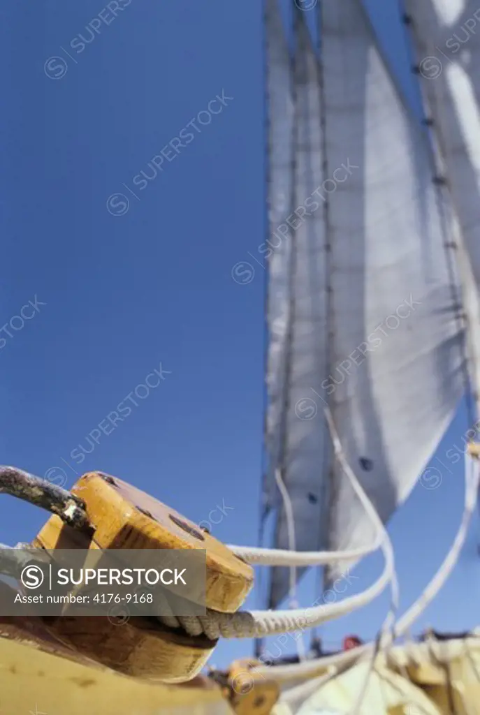 Low angle view of a sailboat