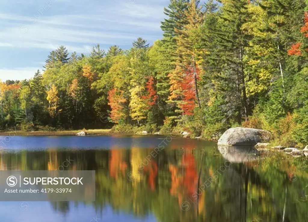 Autumn Colors & Reflections near Lake Durant Adirondack Mtns. New York