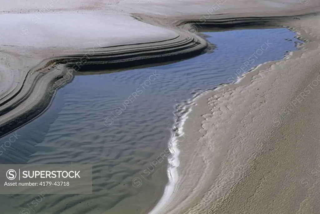 Tidal Pool, Sand Patterns, Horn Isl., Gulf Isl. National Seashore, MS