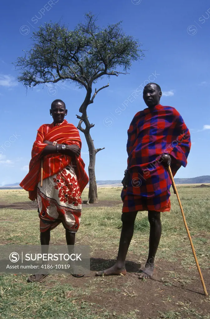 Masai Mara, Kenya Masai Men Under Acacia Tree