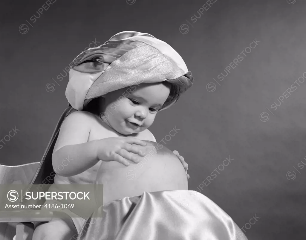 1950S Baby Dressed As Swami Turban Hands On Crystal Ball Predicting The Future Fortune Teller Magic Gypsy