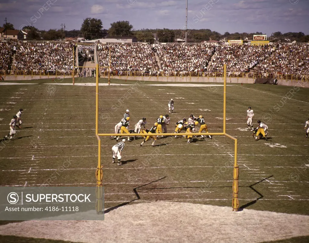 1960S Packer Vs. Bear Football Game Green Bay Wisconsin Stadium