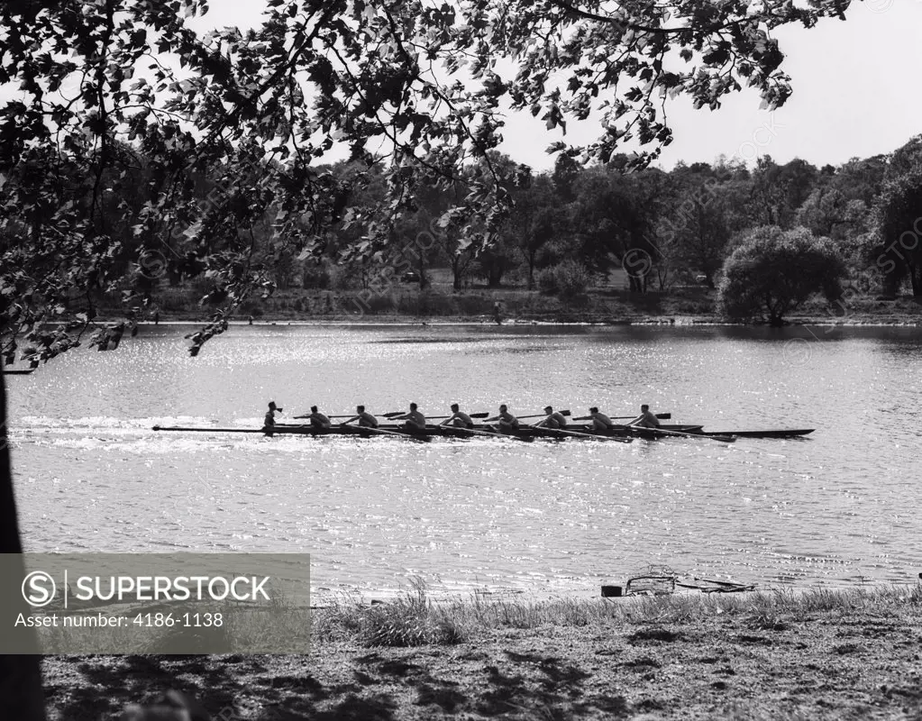 1930S Sculling Boat Race On The Schuylkill River Between East And West River Drives Philadelphia Pa
