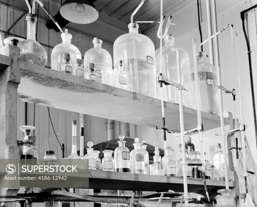 1930S Research Laboratory Glassware And Equipment
