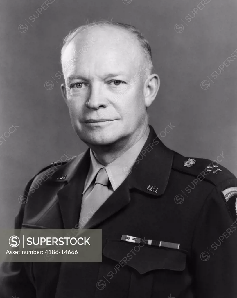 1940S Portrait Of Five Star General Of The Armies Dwight D. Eisenhower Later 34Th President Of The United States