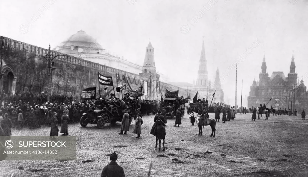 Moscow April 1923 Communist Rally Parade Demonstration In Red Square Kremlin Russian Revolution Politics Communism 1920S