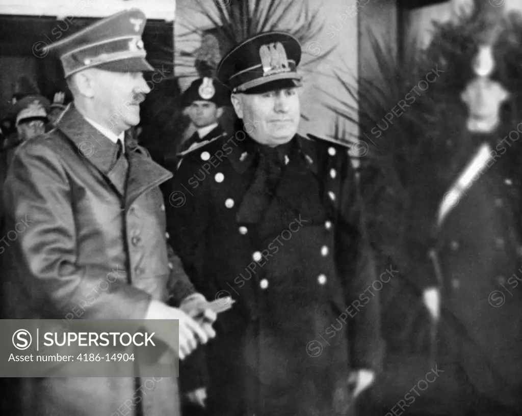 May 1939 Adolph Hitler And Benito Mussolini During Hitler'S Visit To Italy