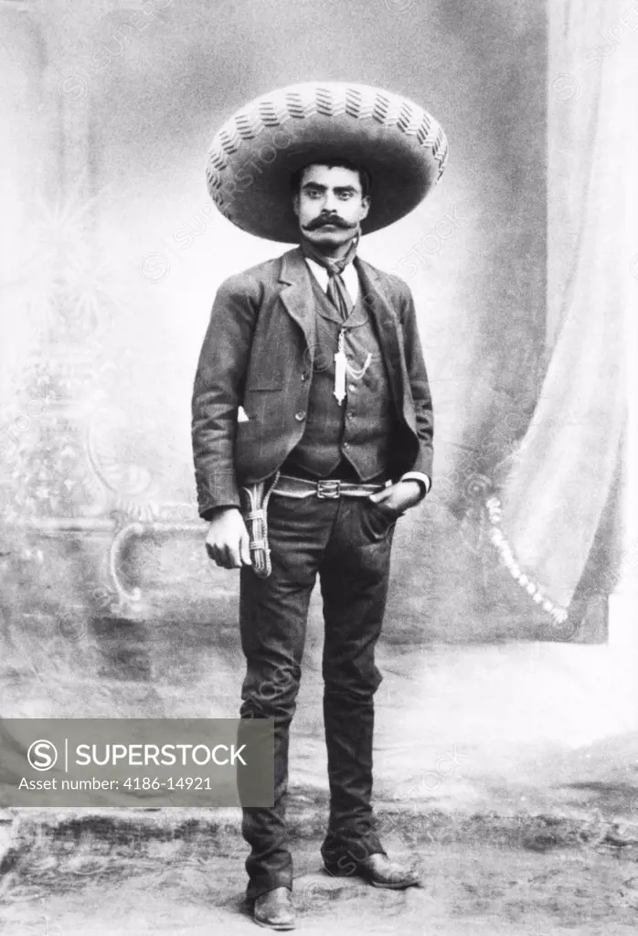 1900S 1911 Emiliano Zapata Mexican Rebel Revolutionary And Hero
