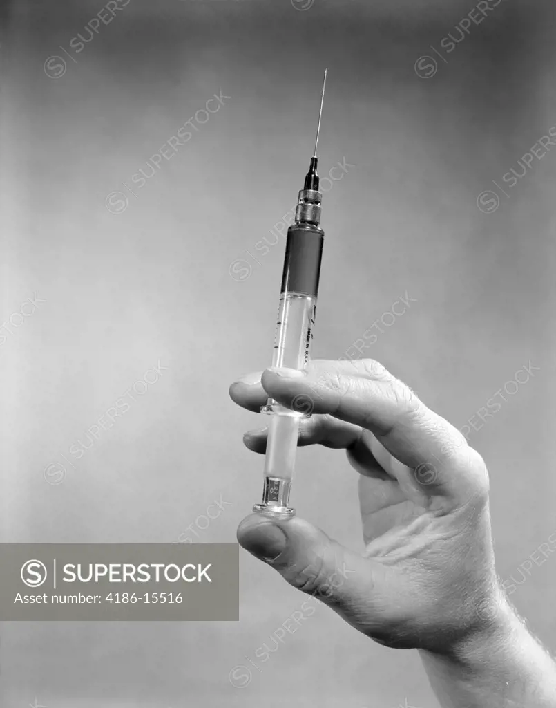 1930S 1940S 1950S Hand Holding Drug Injection Syringe