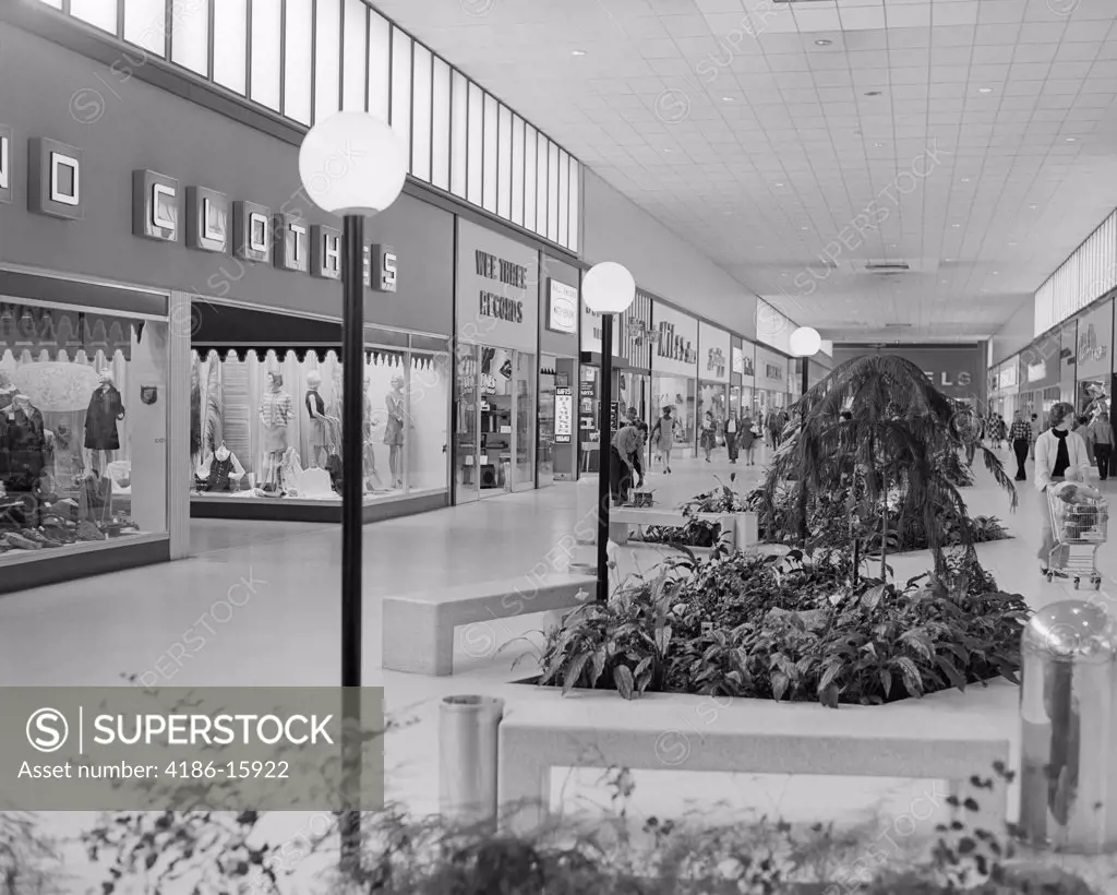 1970S Interior Of Path Marks Shopping Center Moorestown Nj Corridor With Store Fronts