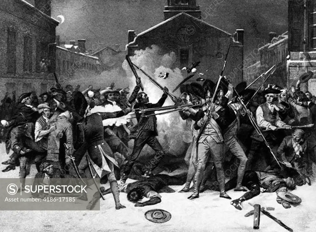 Engraving Of Boston Massacre March 5 1770 American Revolution