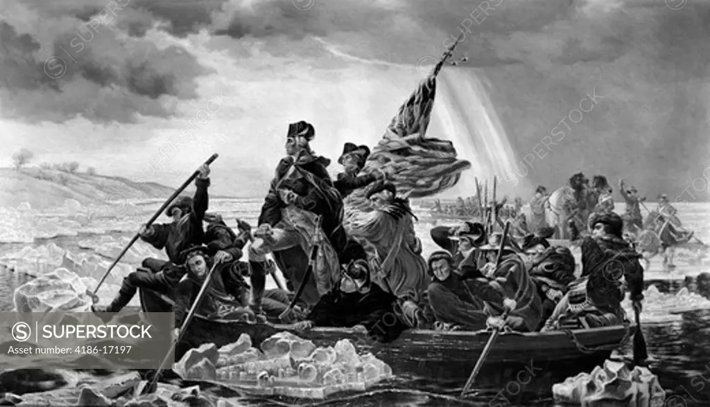 Painting Of Washington Crossing The Delaware By Leutze