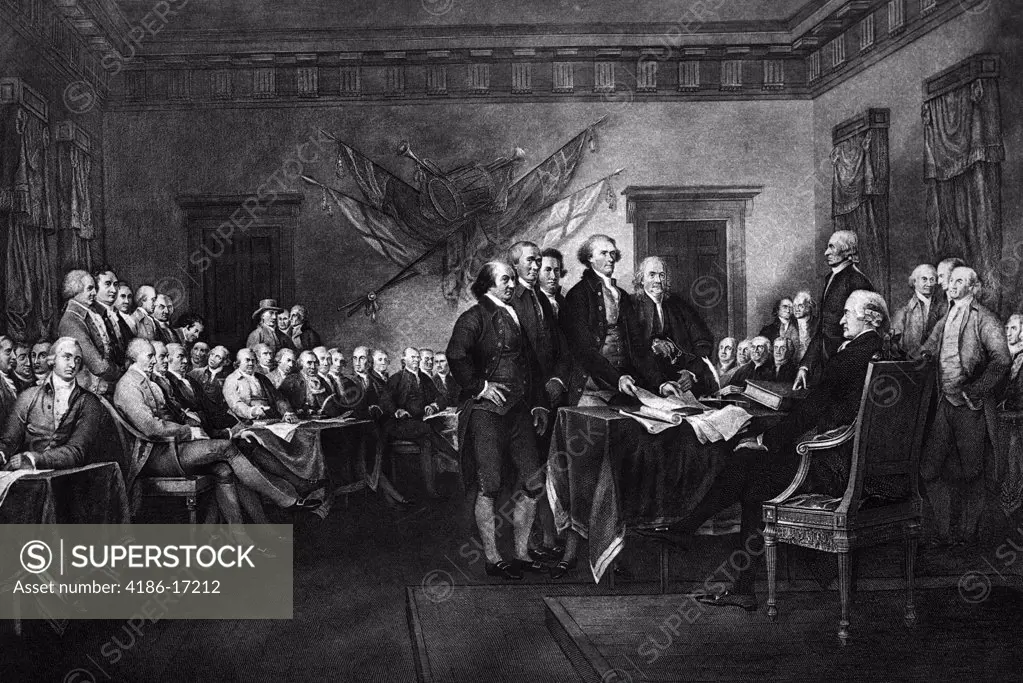 John Trumbull'S Rendering Of The Signing Of The Declaration Of Independence