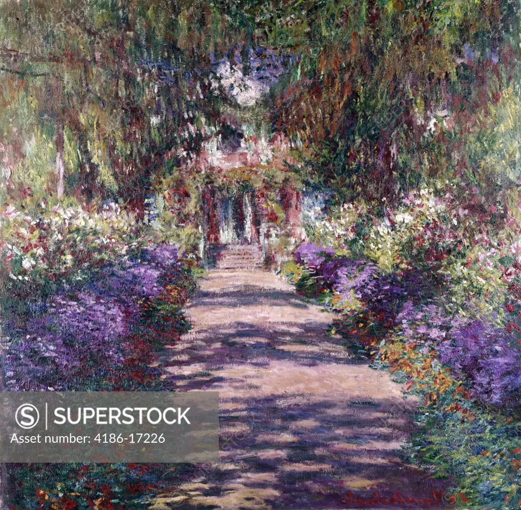 Garden Path Painting By Claude Monet