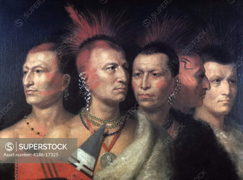 Painting By Charles Bird King Of Five Native American Indian Warriors