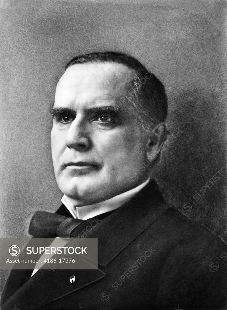 1890S Portrait William Mckinley 25Th American President Assassinated In 1901 By An Anarchist