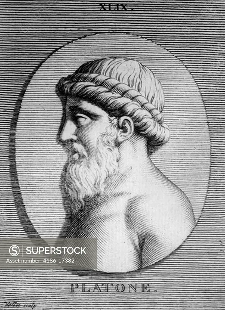 Engraving Bust Of Plato Ancient Greek Philosopher 360Bc