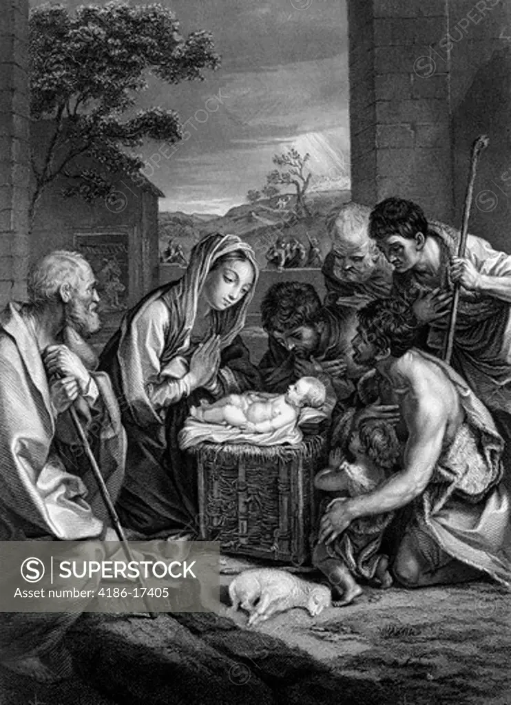 The Nativity Engraving By H. B. Hall