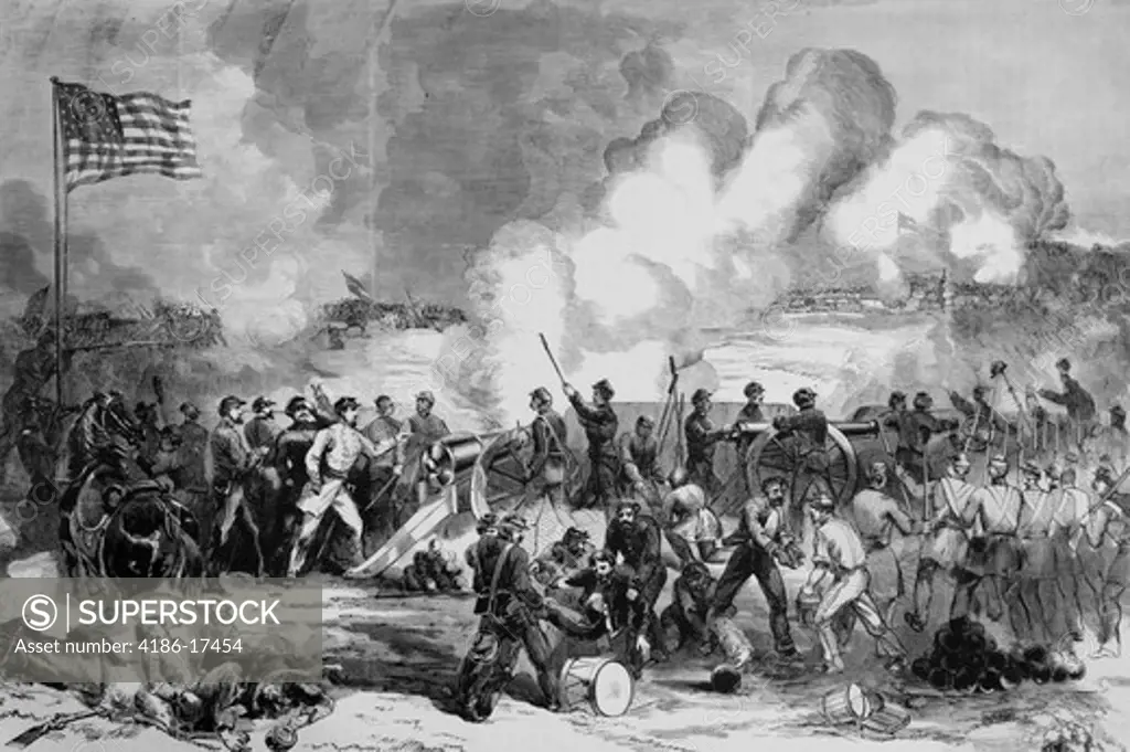 1860S 1861 Civil War Defense Lexington Missouri Confederate Militia Under General Price Besieged Union Under Colonel Mulligan Illustration